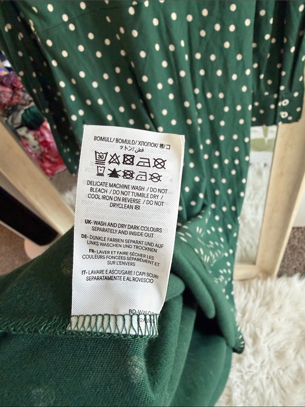 Boden Green Laura Polka Dot Long Sleeve Jersey Midi Dress - Picture 6 of 7